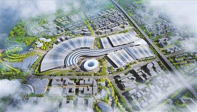 “杭铁扇”展新姿 杭州大会展中心一期主体建设进度过半