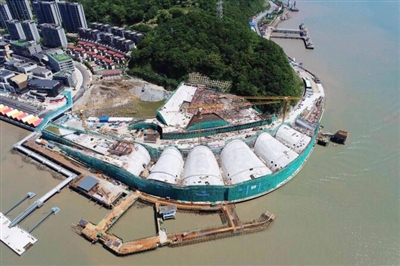 东港客运站及城市广场工程现雏形