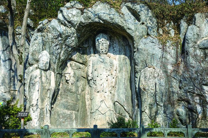 紫阳山下白马庙巷 藏着杭州现存最高的摩崖立像
